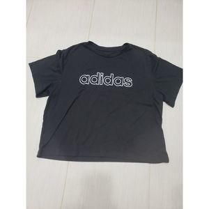 Adidas women's black crop top shirt size Medium